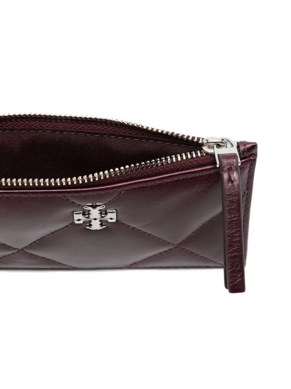 Tory Burch Kira quilted zip-top card holder Paars
