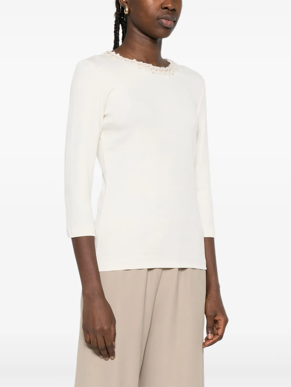 FABIANA FILIPPI DR Tシャツ Fabiana Filippi bead-embellished T-shirt | White | FARFETCH
