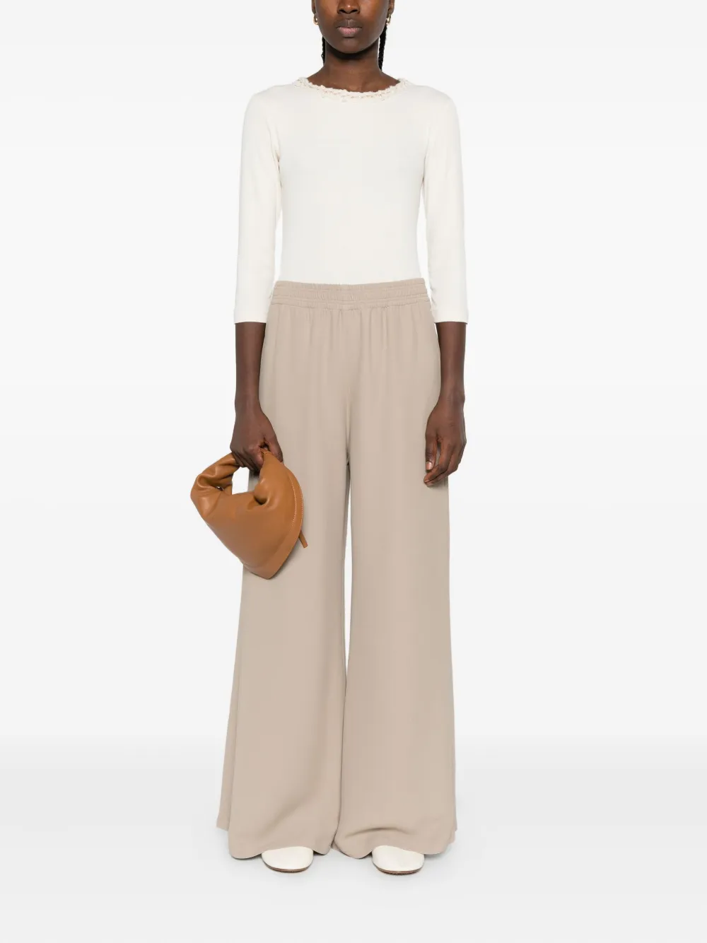 Fabiana Filippi Broek met elastische taille Beige