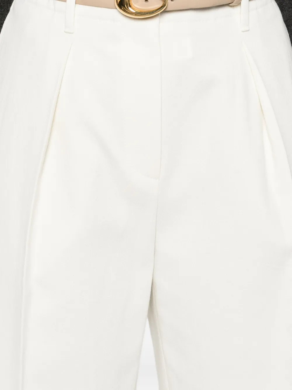 Brunello Cucinelli Broek met geplooide voorkant Beige