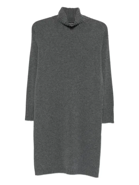 Fabiana Filippi embellished-neckline turtleneck mini dress