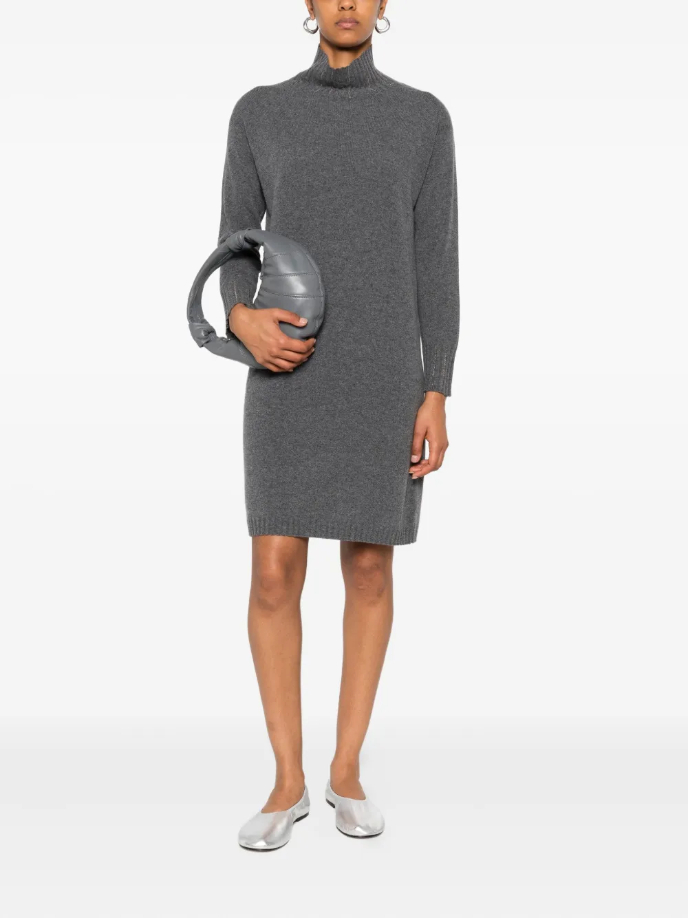 Fabiana Filippi embellished-neckline turtleneck mini dress | Day Dresses | Image 2