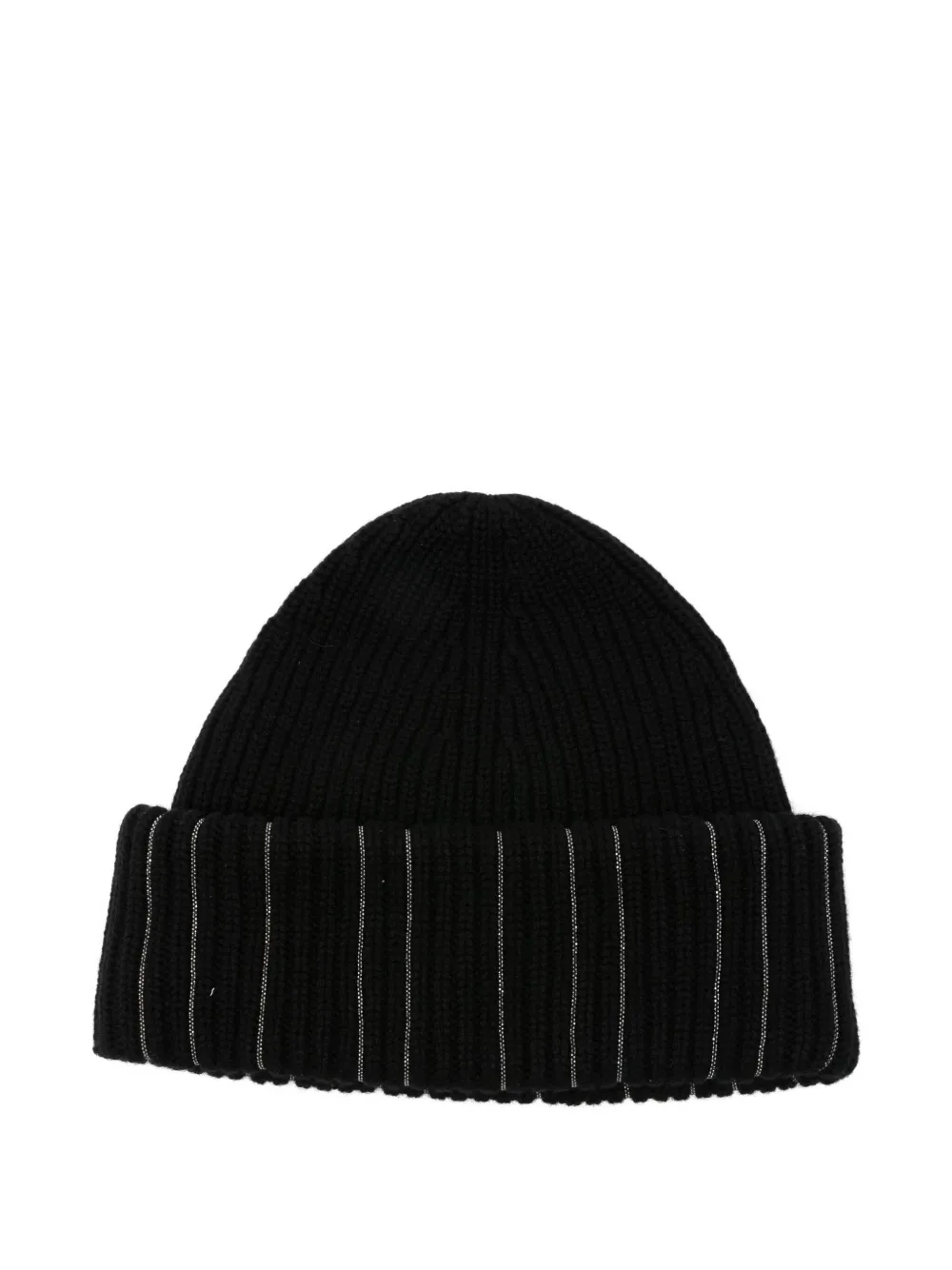 Fabiana Filippi ribbed metallic-detail beanie hat Zwart