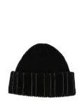 Fabiana Filippi ribbed metallic-detail beanie hat - Black
