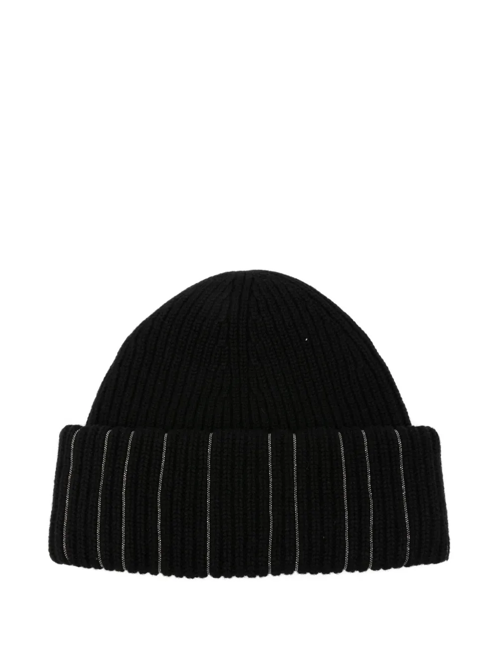 Fabiana Filippi ribbed metallic-detail beanie hat Zwart