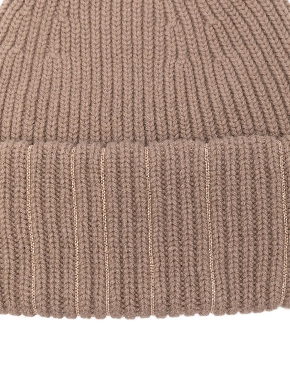 Fabiana Filippi ribbed metallic-thread beanie hat Bruin