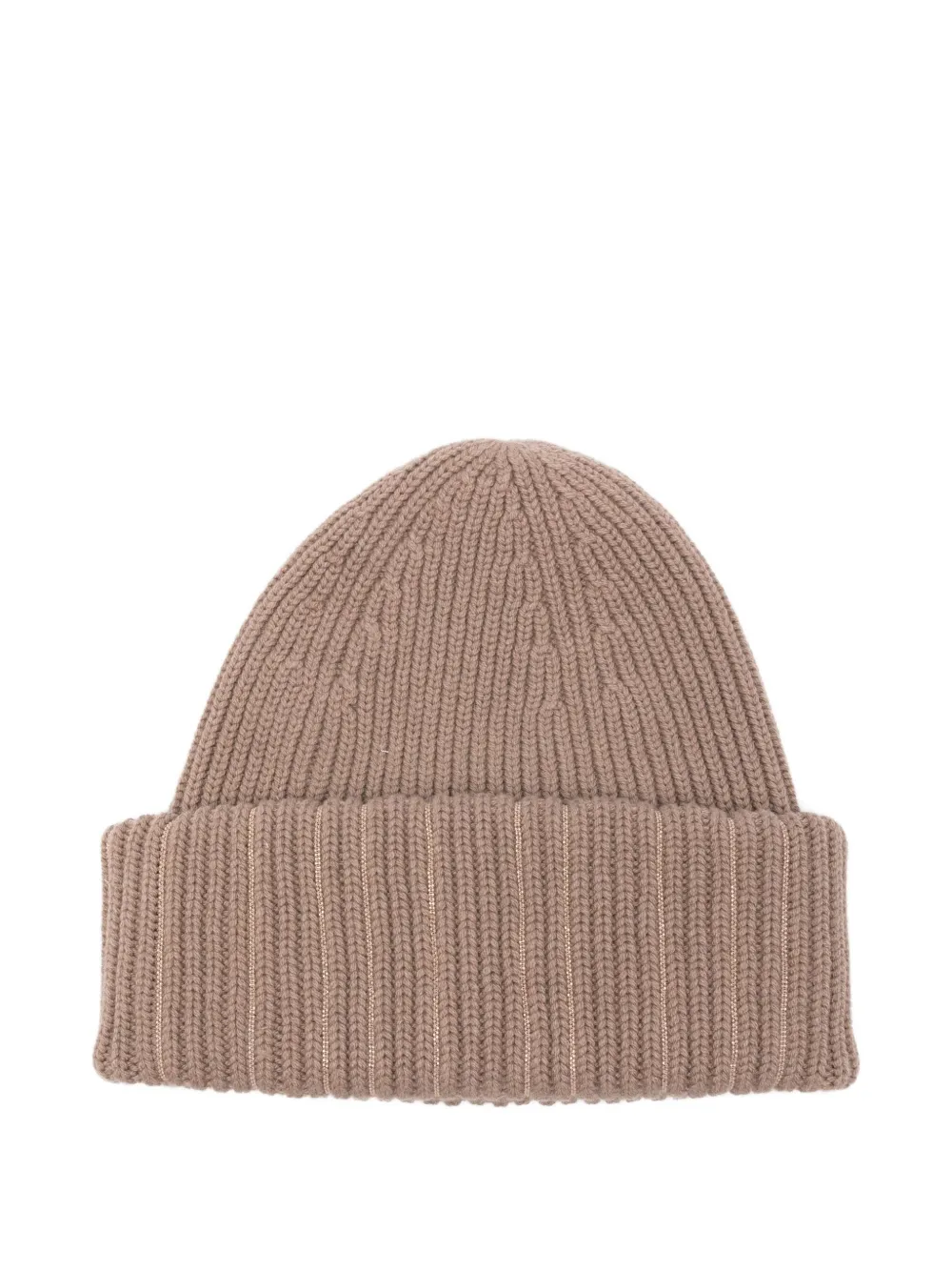 Fabiana Filippi ribbed metallic-thread beanie hat Bruin