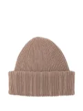Fabiana Filippi ribbed metallic-thread beanie hat - Brown