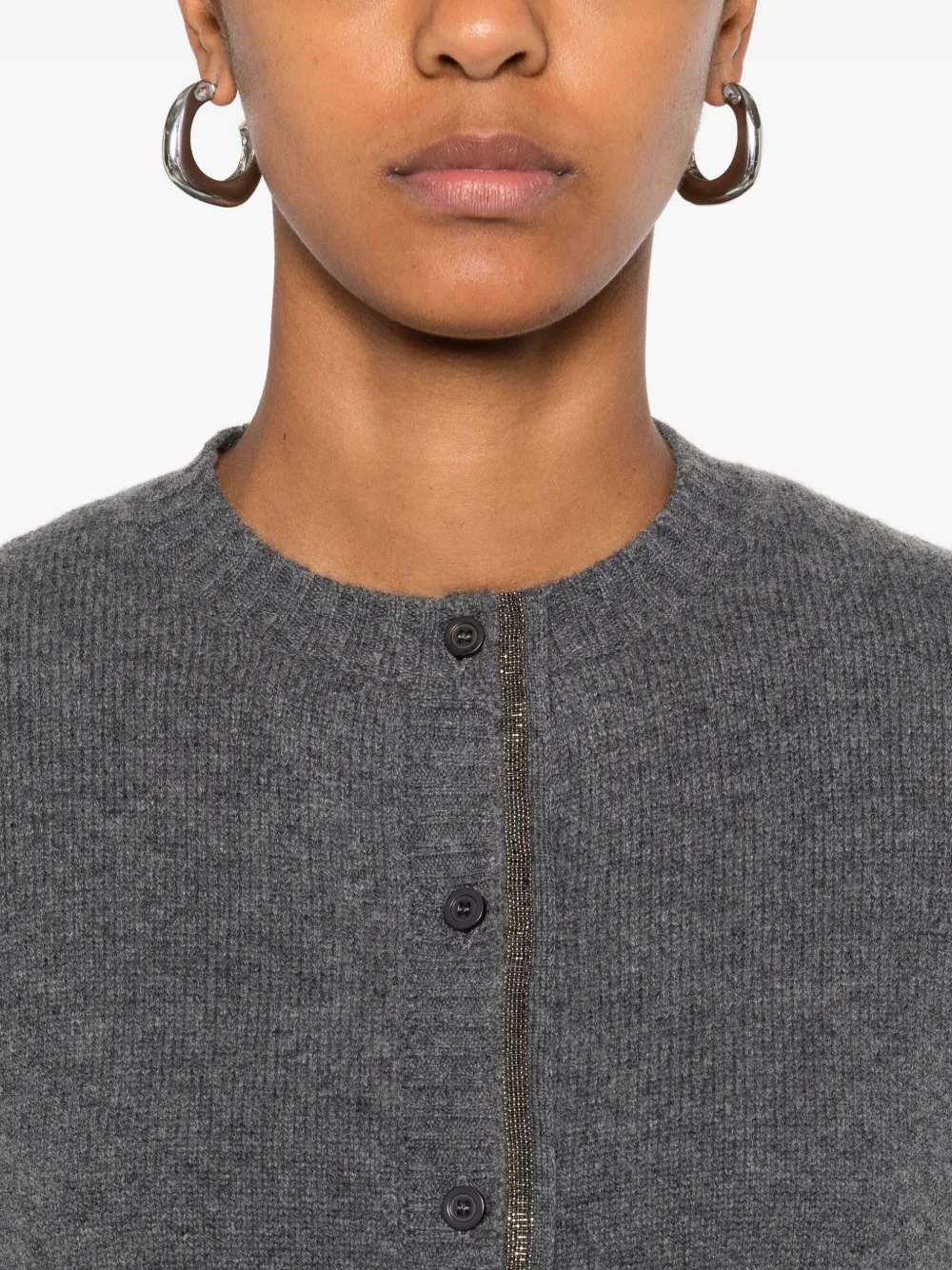 Fabiana Filippi embellished button-front cardigan Grijs