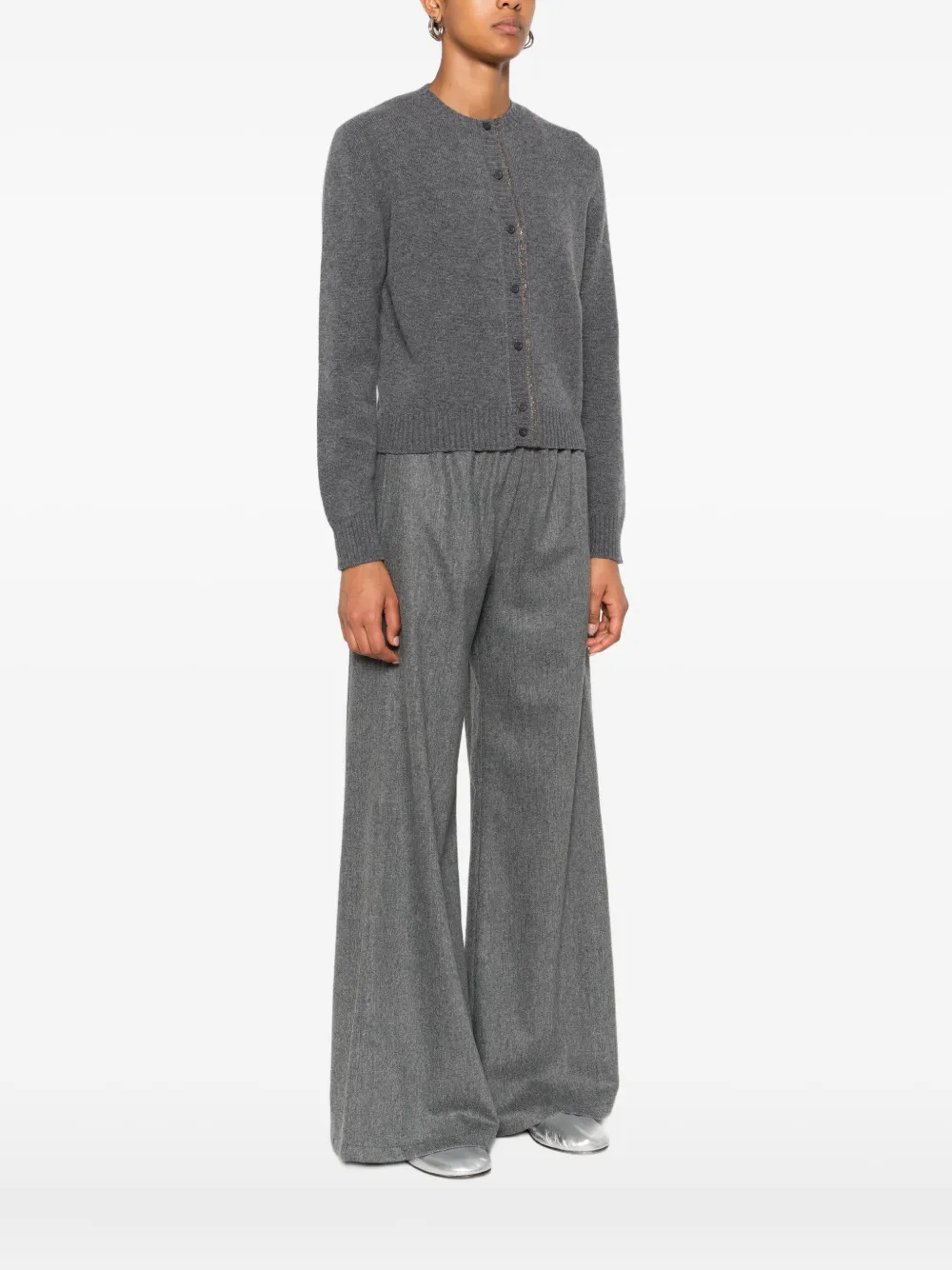 Fabiana Filippi embellished button-front cardigan Grijs