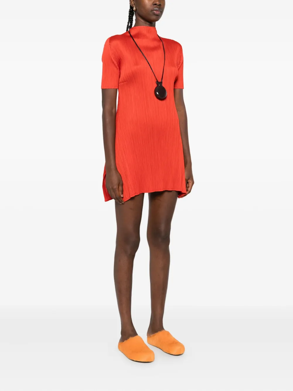 Pleats Please Issey Miyake Geplooide jurk Rood