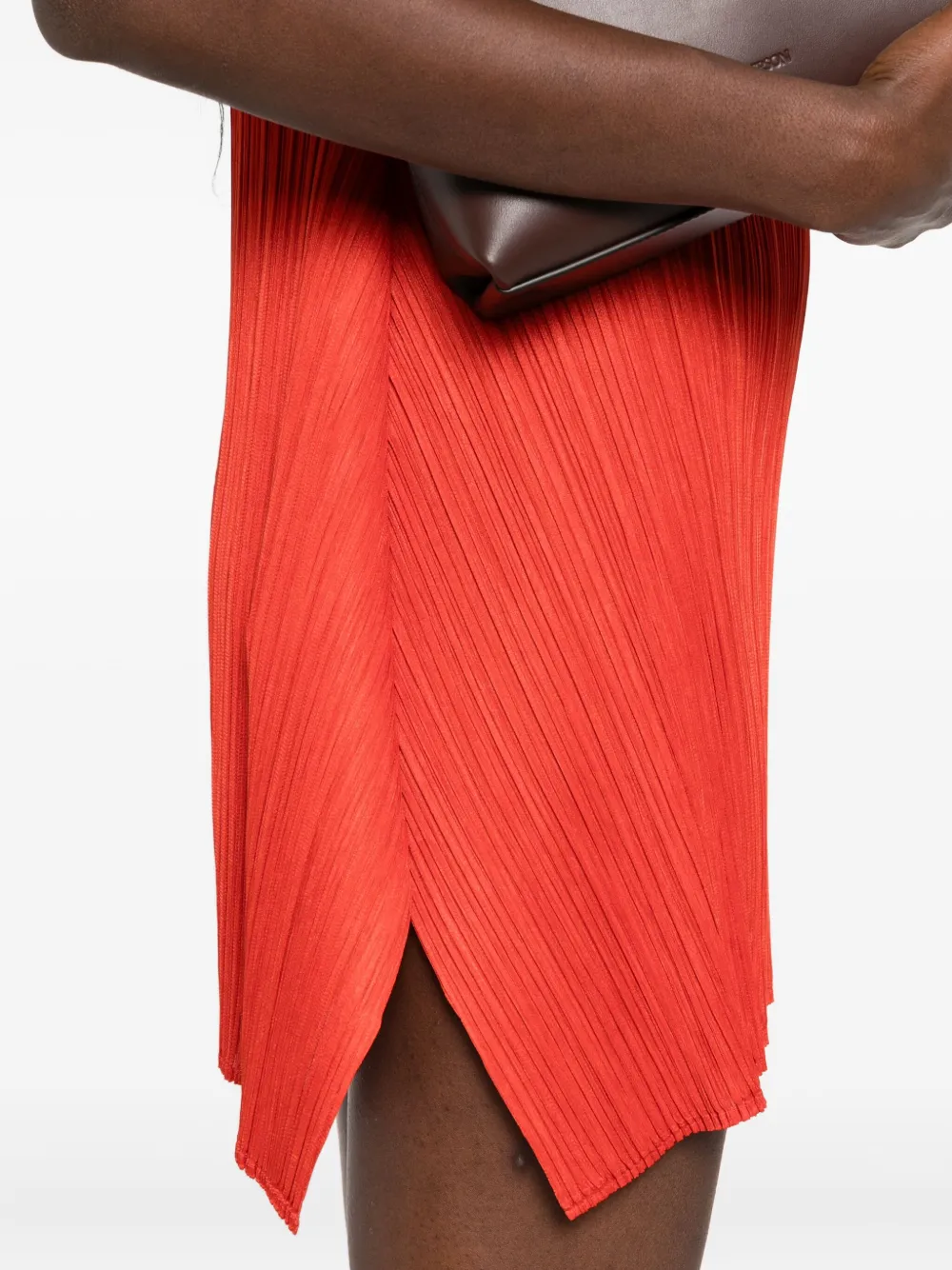 Pleats Please Issey Miyake Geplooide jurk Rood