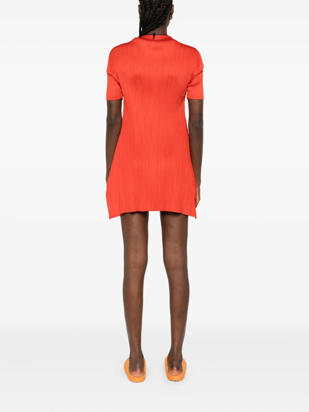 Pleats Please Issey Miyake Geplooide jurk Rood