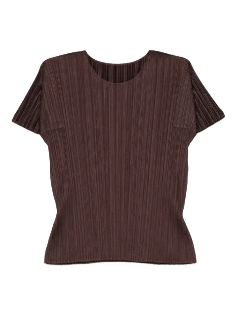 Pleats Please Issey Miyake pleated crew-neck top