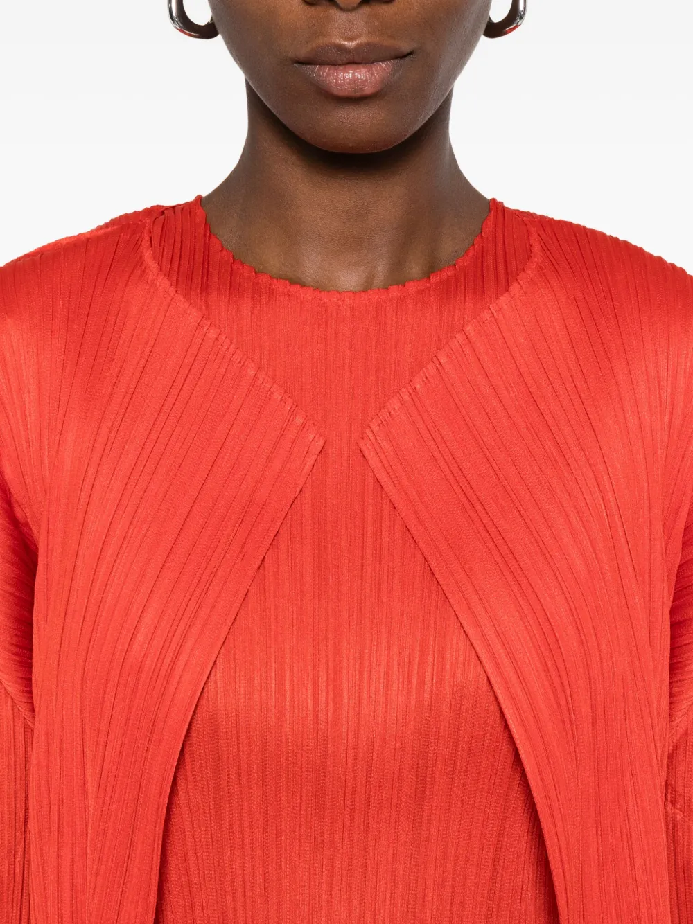 Pleats Please Issey Miyake Geplooid vest Rood