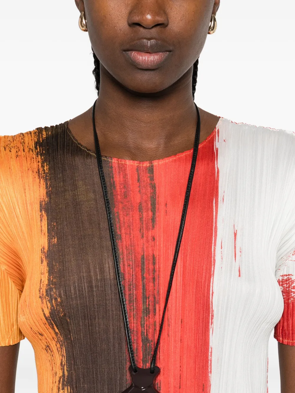 Pleats Please Issey Miyake Geplooide midi-jurk met geverfd effect Rood