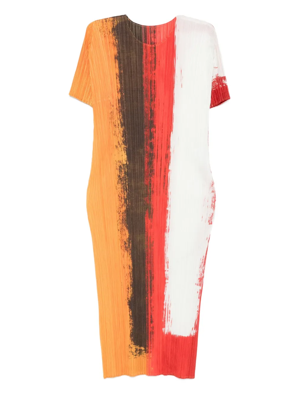 Pleats Please Issey Miyake Geplooide midi-jurk met geverfd effect Rood