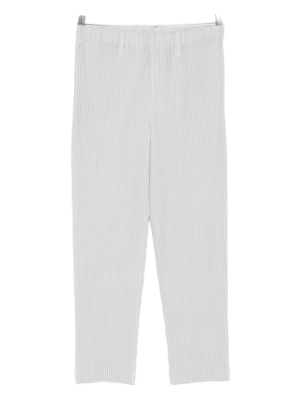Issey Miyake Ribbed Texture Tailored Trousers Pockets In Gray
