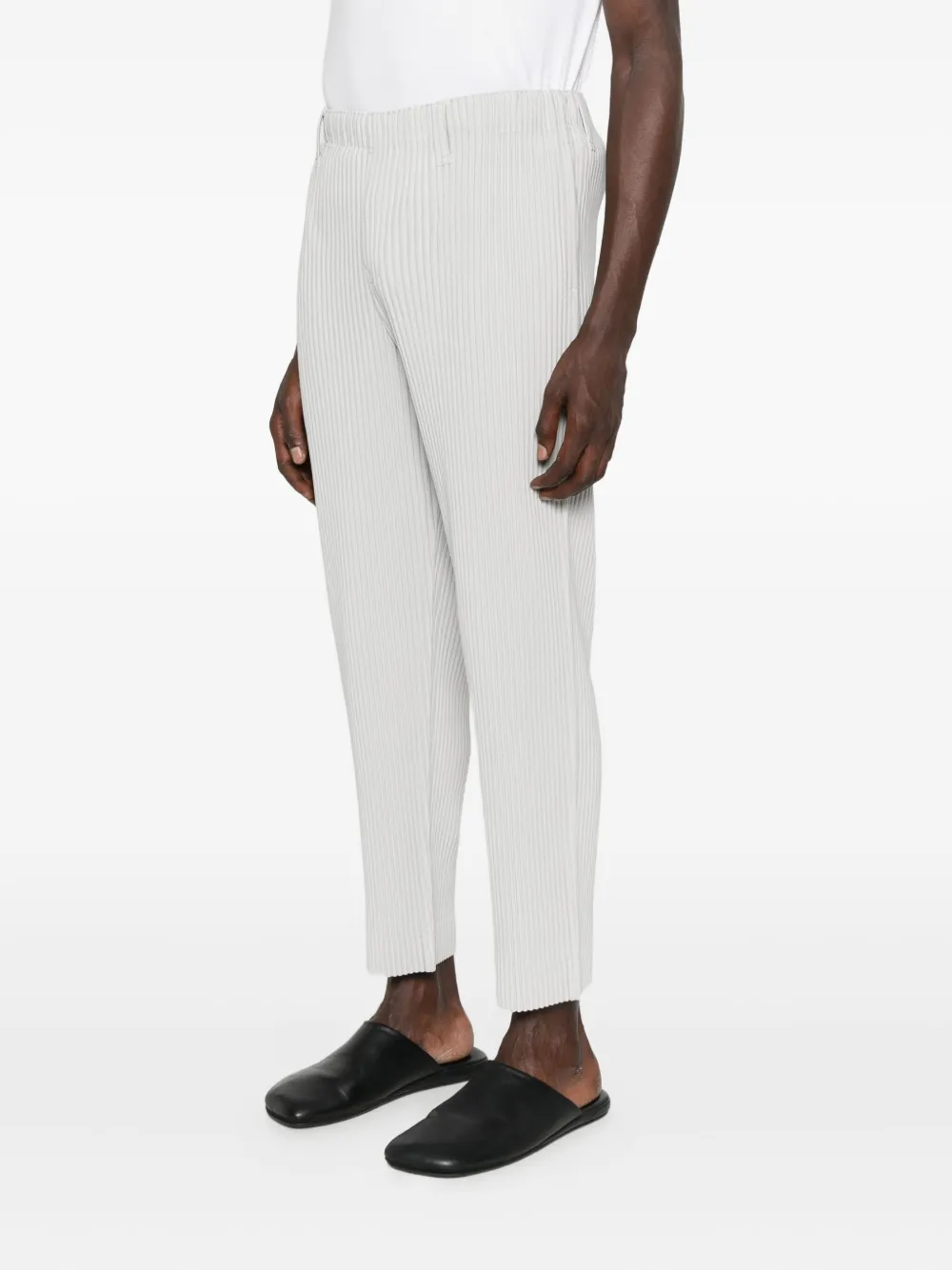 Homme Plissé Issey Miyake Plissé elastische broek Grijs
