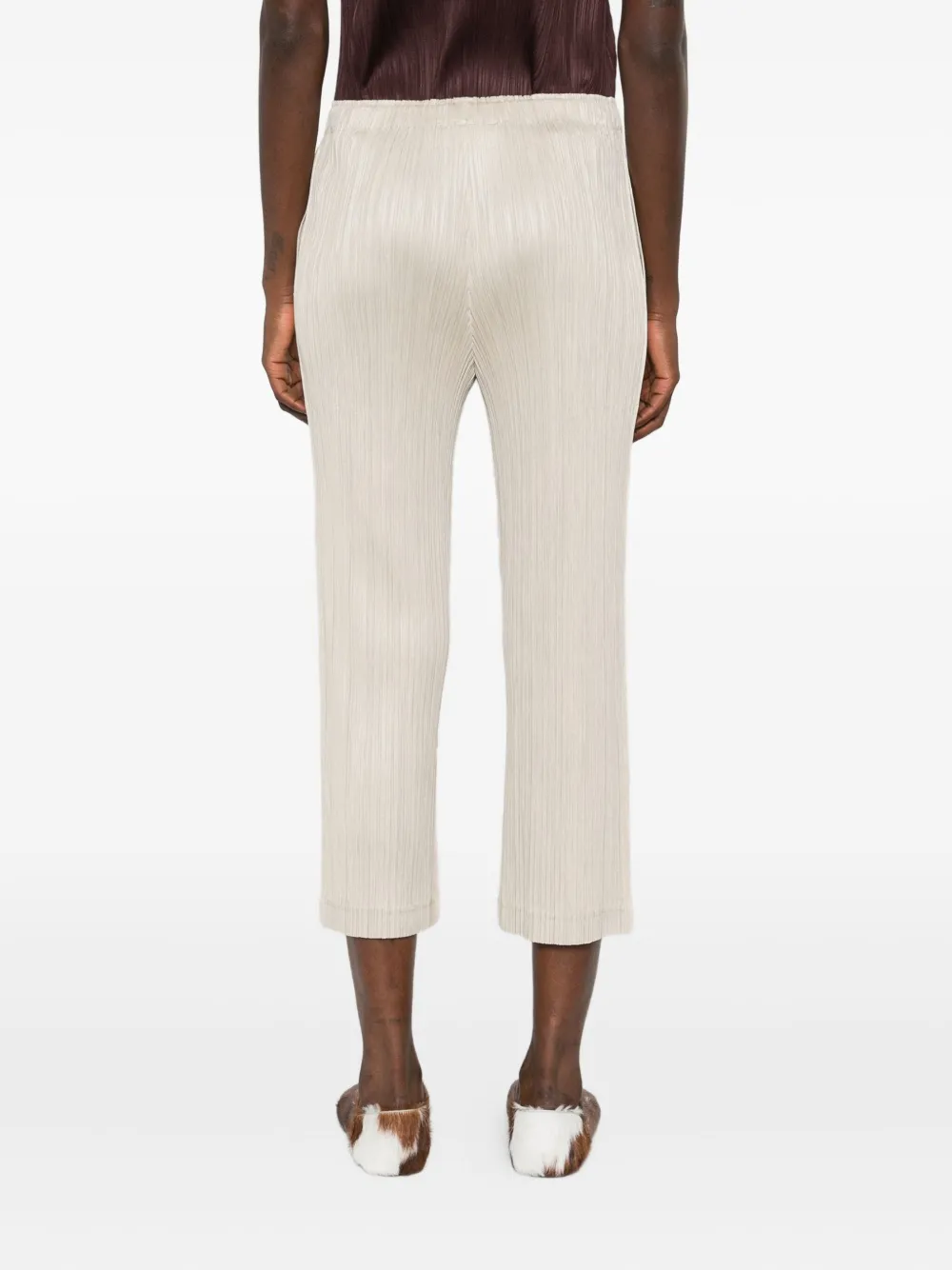 Pleats Please Issey Miyake Plissé elastische broek Beige