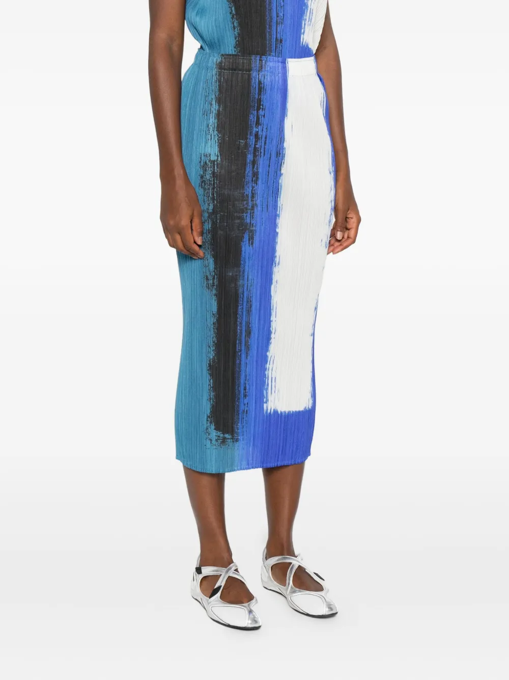 Pleats Please Issey Miyake Straight plooirok Blauw
