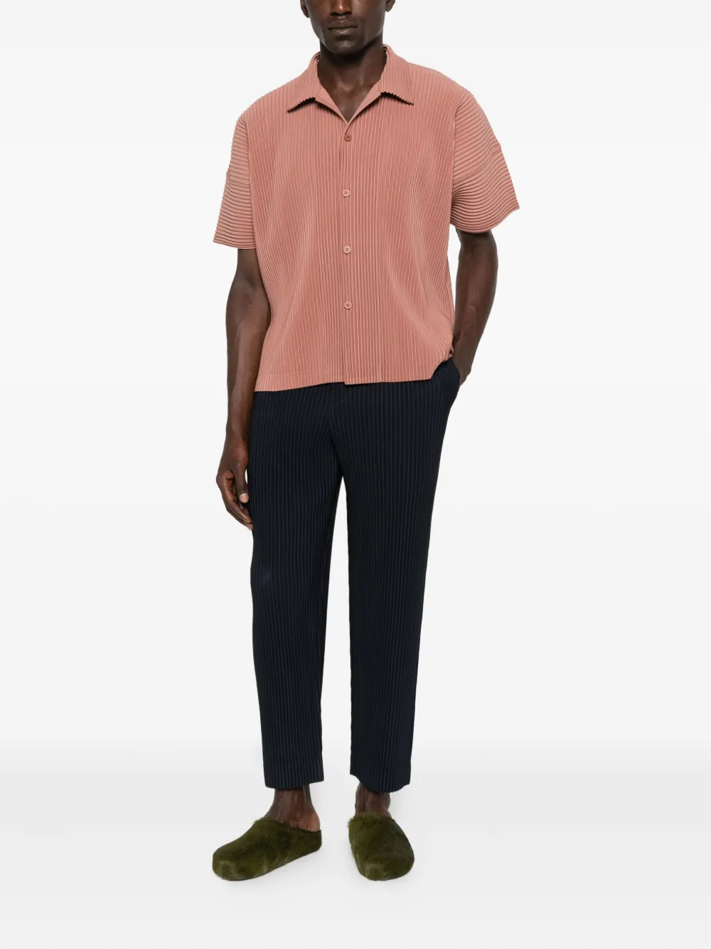 Homme Plissé Issey Miyake pleated short-sleeved shirt - Rood