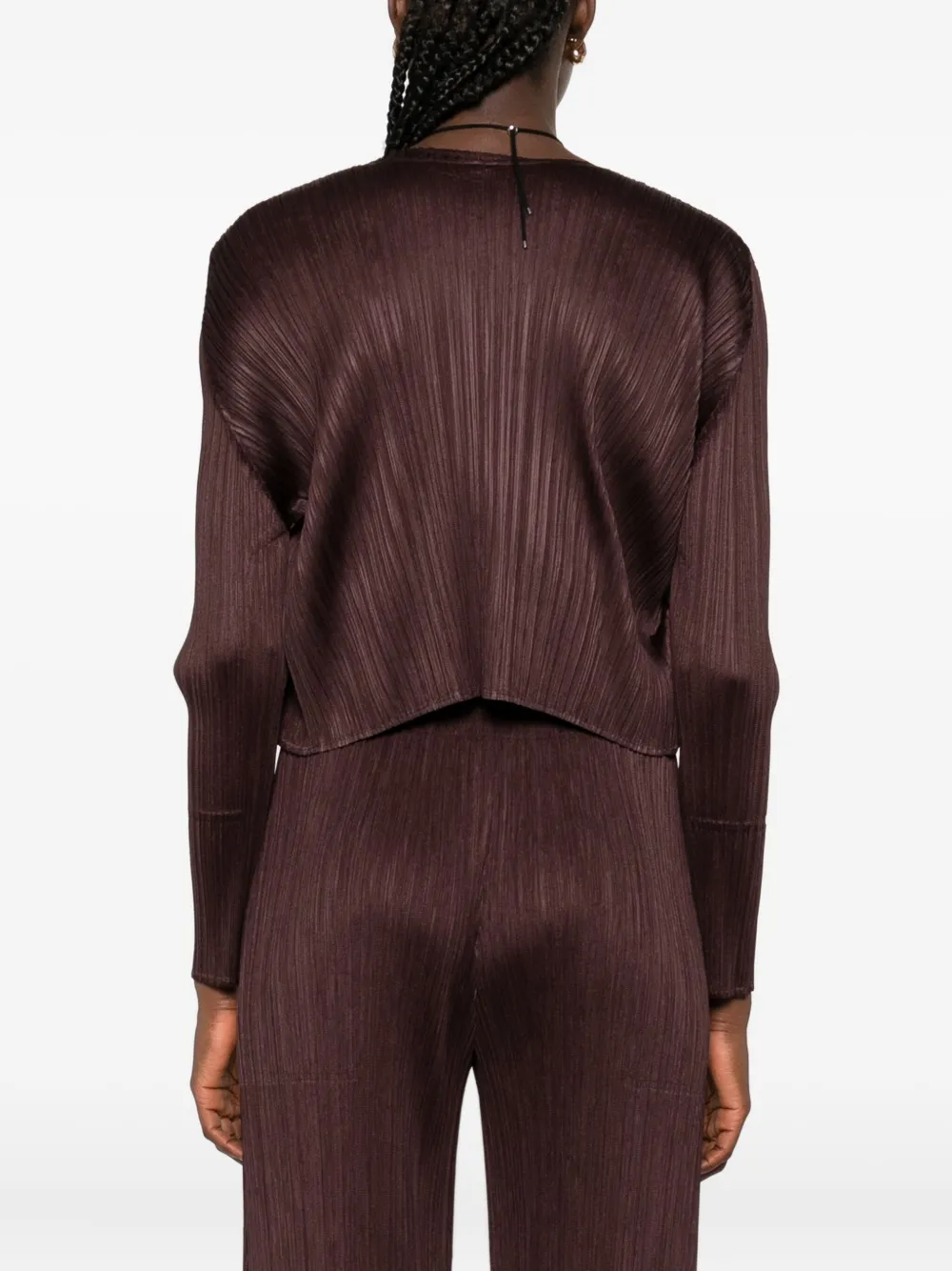 Pleats Please Issey Miyake Geplooid vest Bruin