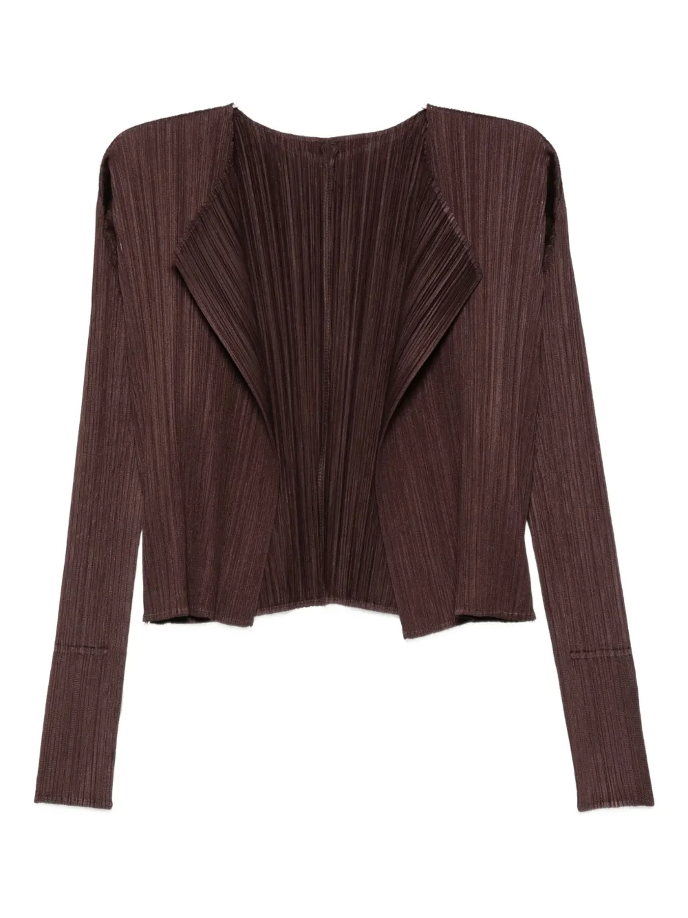 Pleats Please Issey Miyake pleated cardigan - Marrone