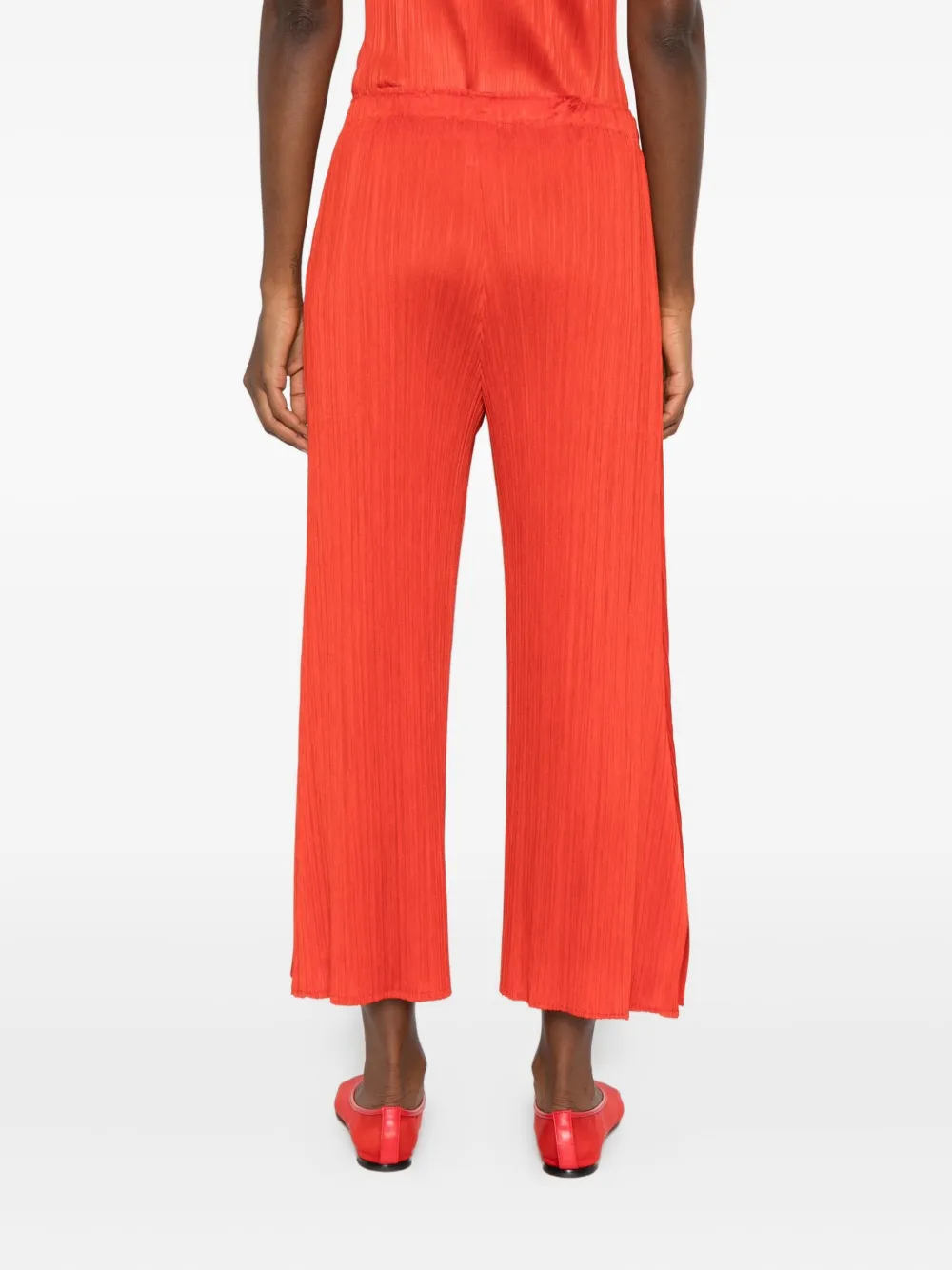 Pleats Please Issey Miyake Plissé elastische broek Rood
