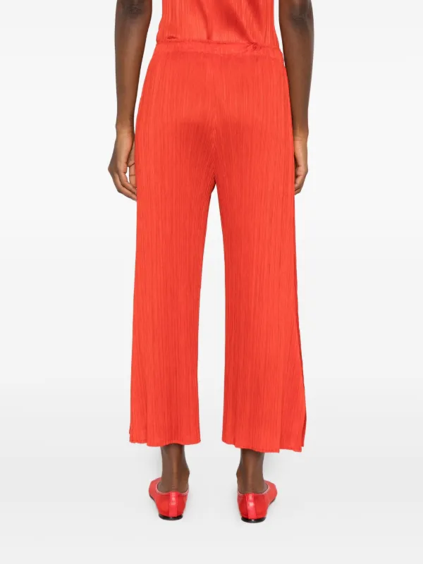 ISSEY MIYAKE PLEATS PLEASE　プリーツ パンツ　赤 Pleats Please Issey Miyake Plissé Elasticated Trousers | Red