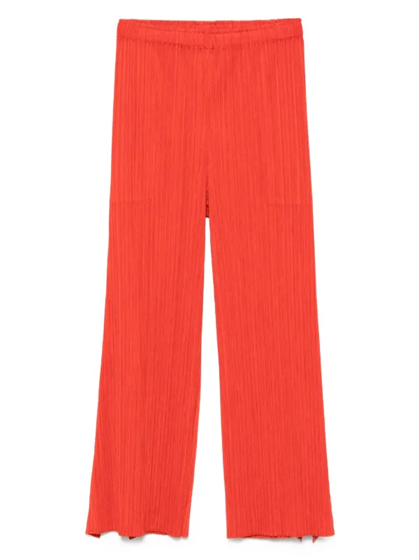 ISSEY MIYAKE PLEATS PLEASE　プリーツ パンツ　赤 PLEATS PLEASE ISSEY MIYAKE FLARE