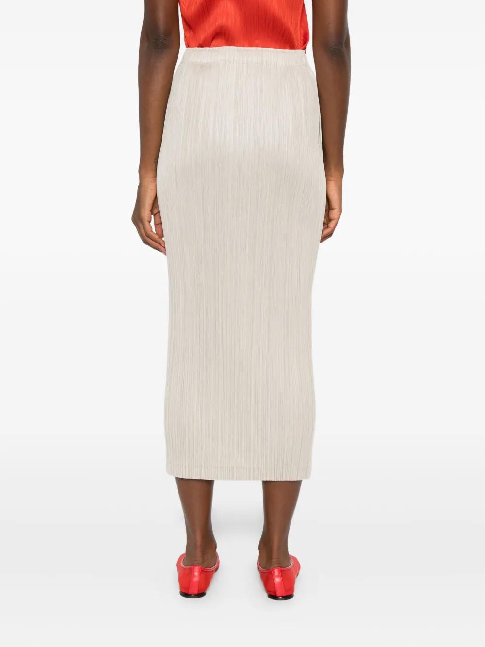 Pleats Please Issey Miyake Straight plooirok Beige
