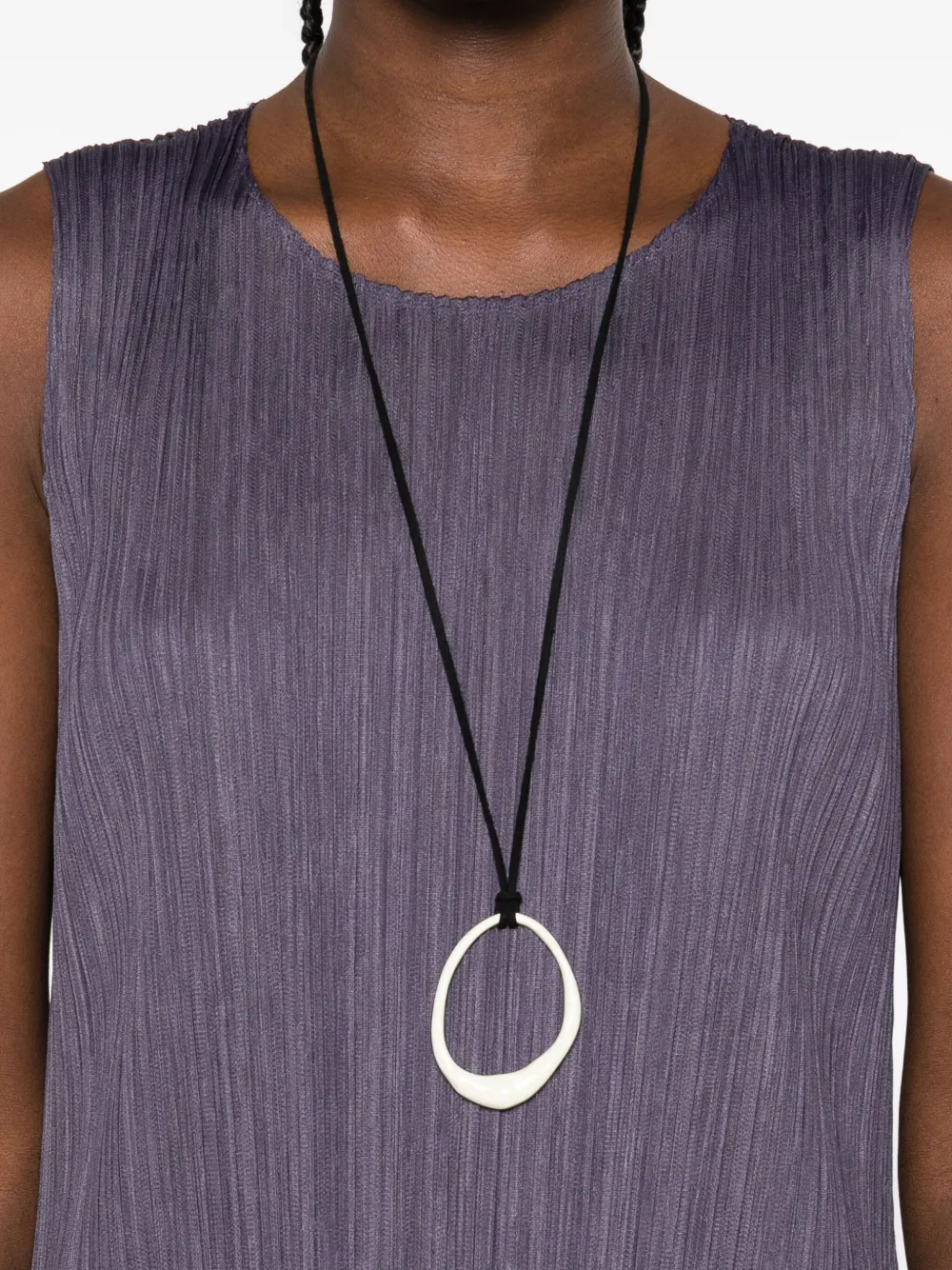 Pleats Please Issey Miyake Geplooide mouwloze midi-jurk Grijs
