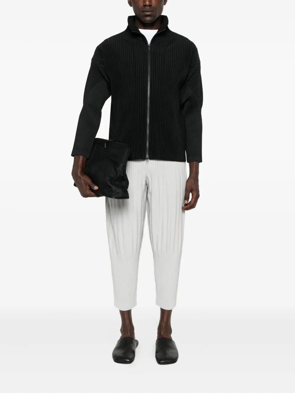 Homme Plissé Issey Miyake Geplooid shirtjack met rits Zwart