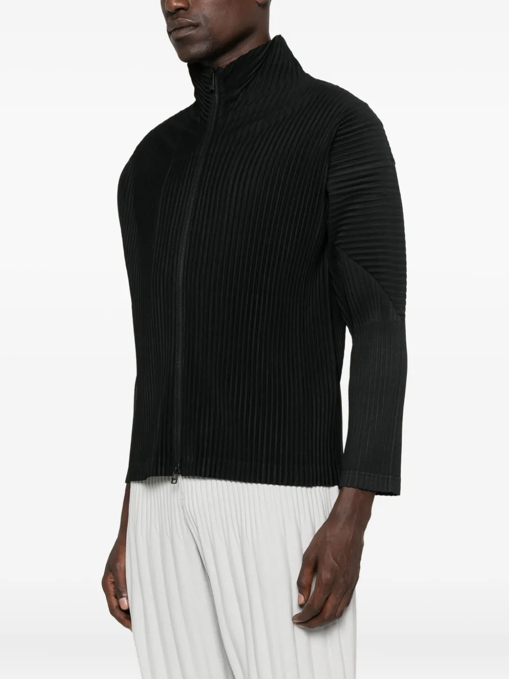 Homme Plissé Issey Miyake Geplooid shirtjack met rits Zwart