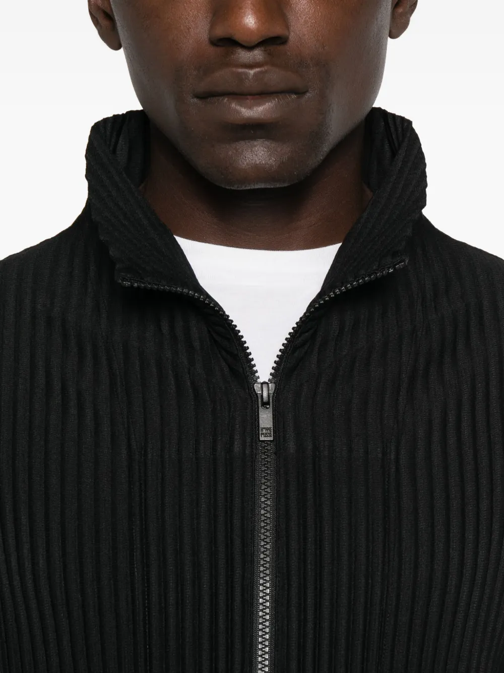 Homme Plissé Issey Miyake Geplooid shirtjack met rits Zwart