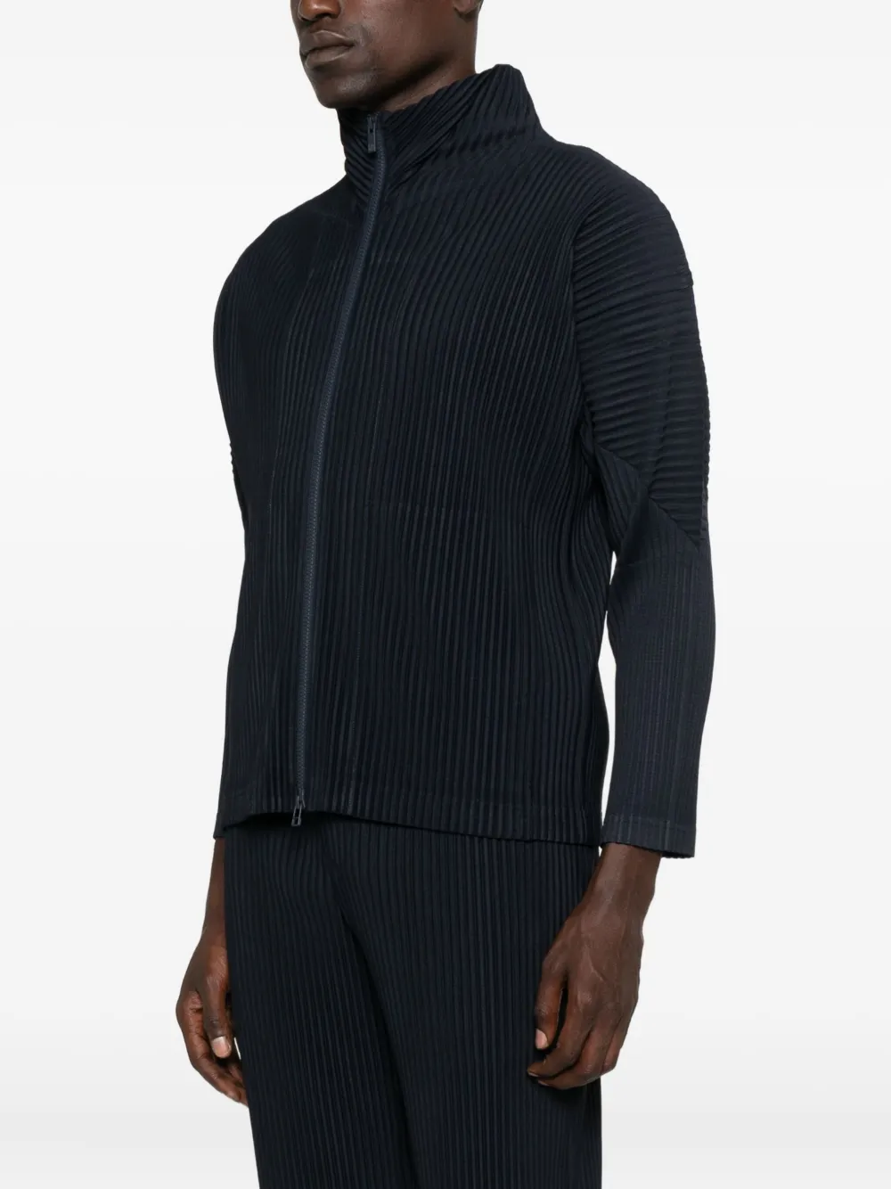 Homme Plissé Issey Miyake Geplooid shirtjack met rits Blauw