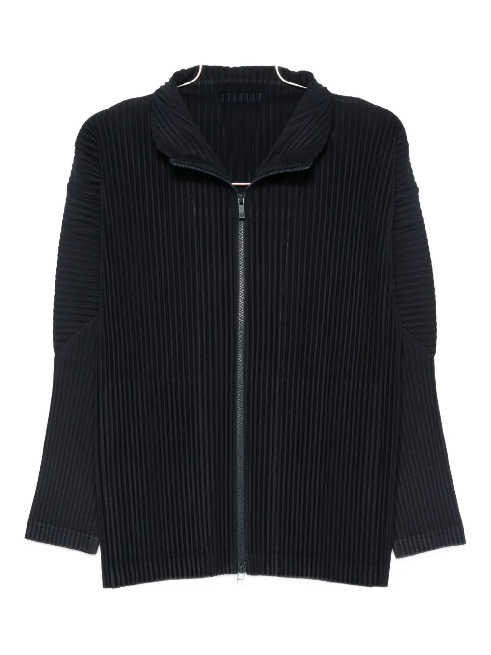 Issey Miyake Homme Plisse'  Men Pleated Zipped Shirt In Blue