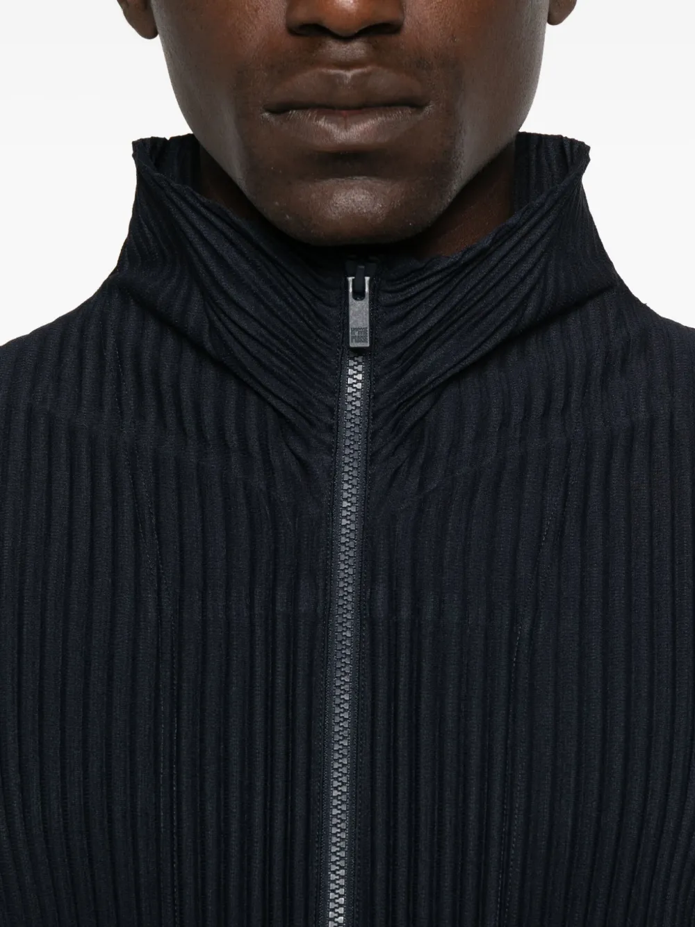 Homme Plissé Issey Miyake Geplooid shirtjack met rits Blauw