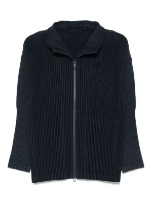 Homme Plissé Issey Miyake ジップ プリーツジャケット | ブラック