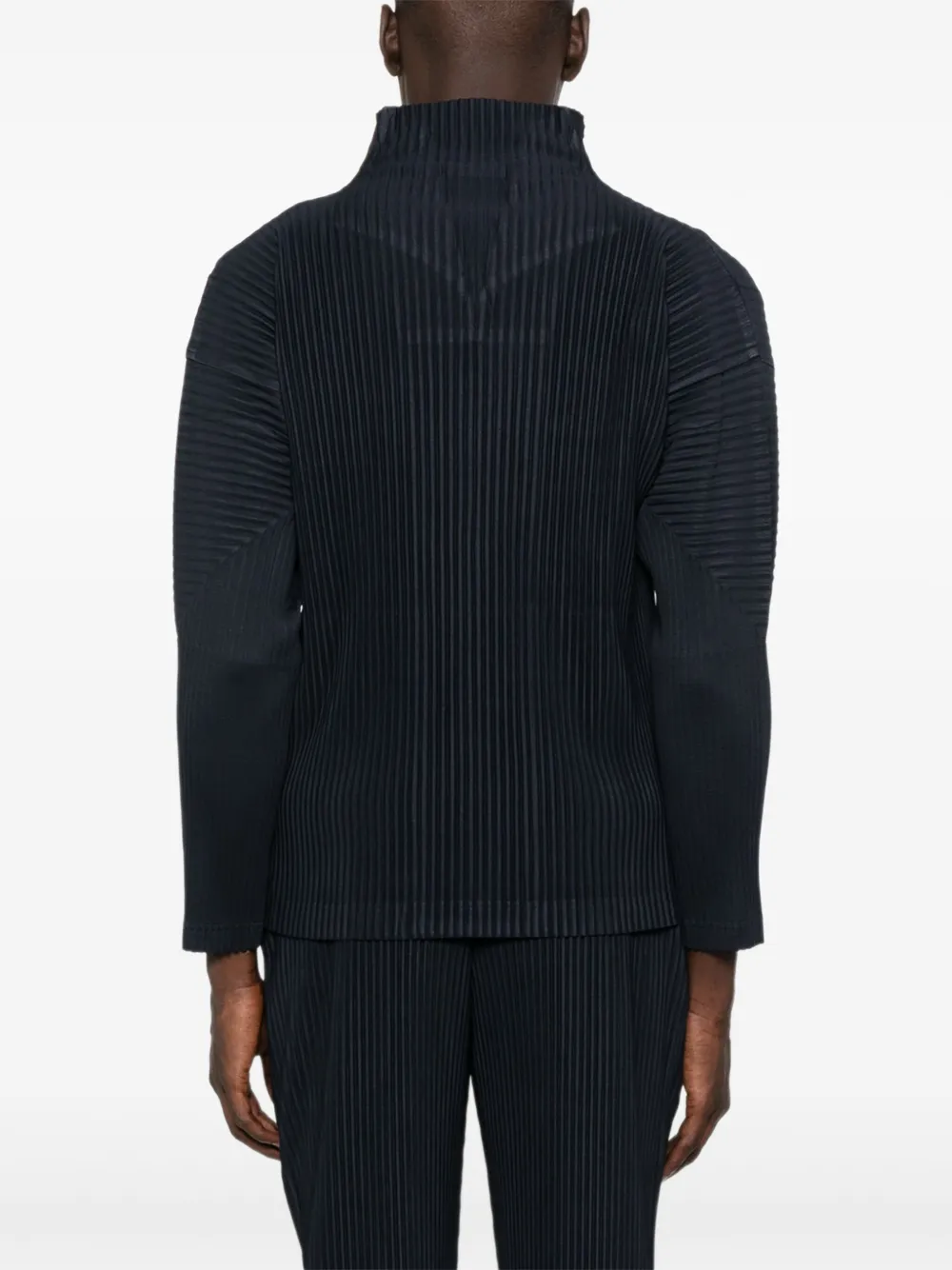 Homme Plissé Issey Miyake Geplooid shirtjack met rits Blauw