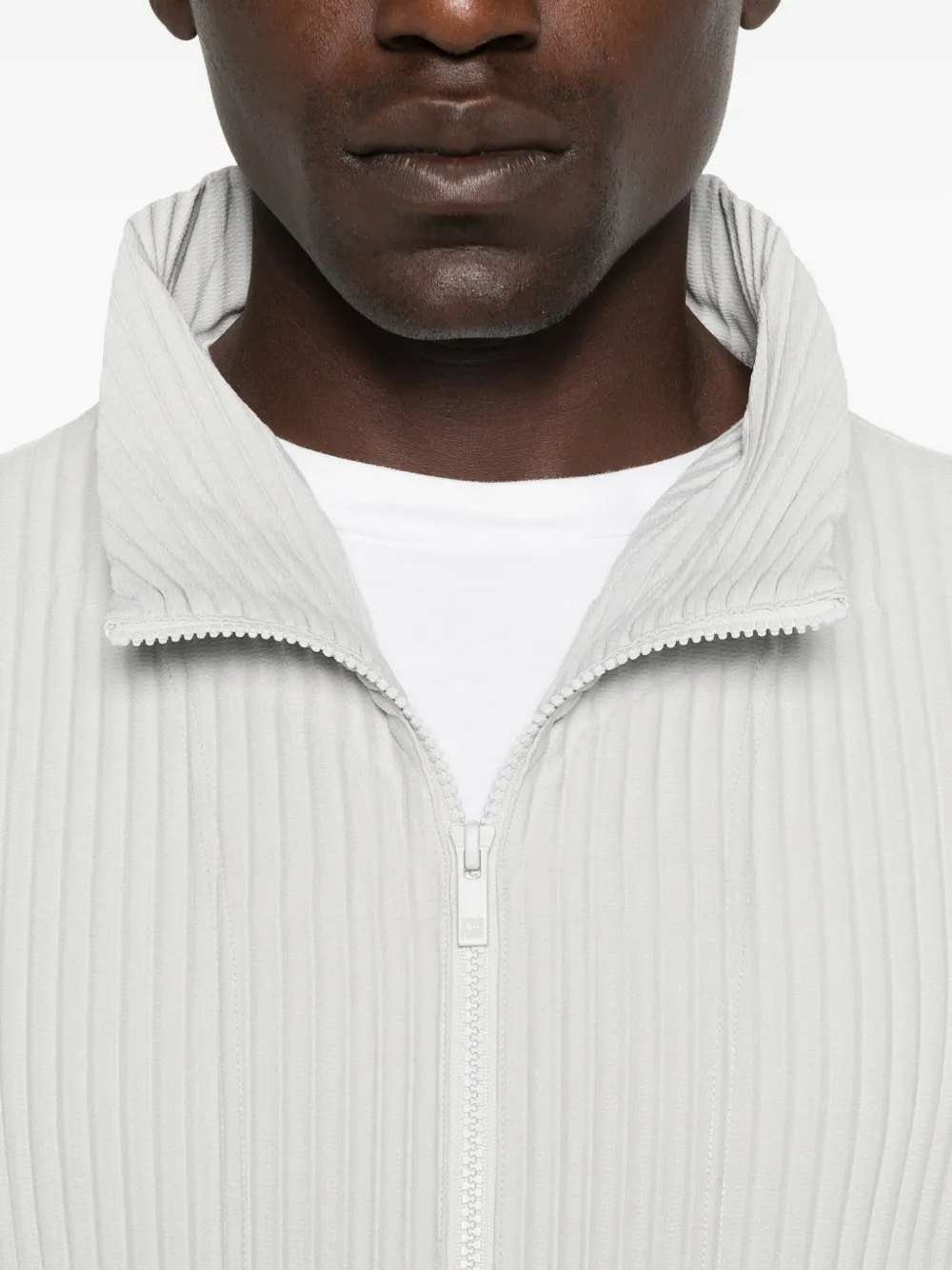 Homme Plissé Issey Miyake Geplooid shirtjack met rits Grijs
