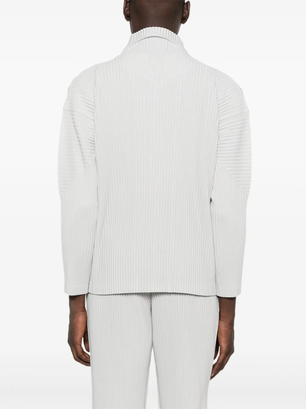 Homme Plissé Issey Miyake Geplooid shirtjack met rits Grijs