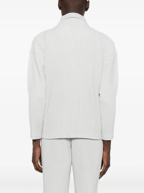 Homme Plissé Issey Miyake Pleated zip-front Shirt Jacket | Grey
