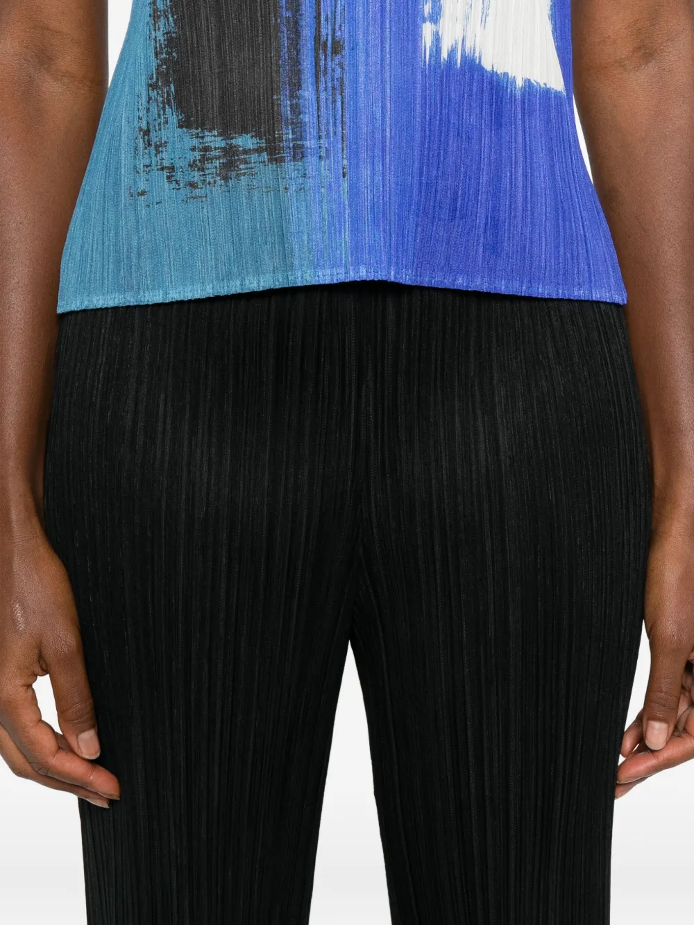 Pleats Please Issey Miyake Plissé elastische broek Zwart