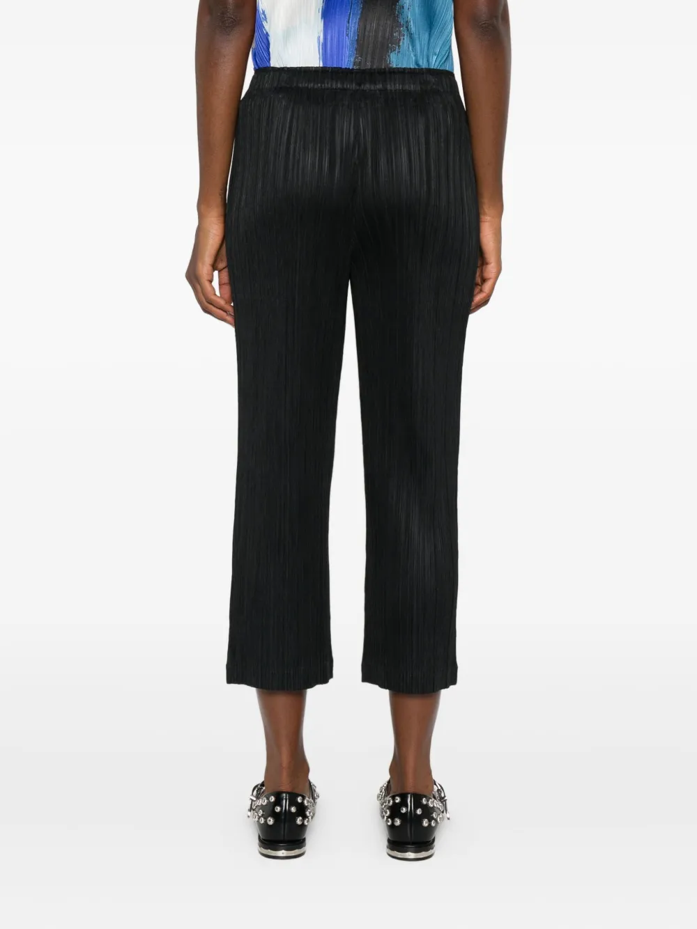 Pleats Please Issey Miyake Plissé elastische broek Zwart