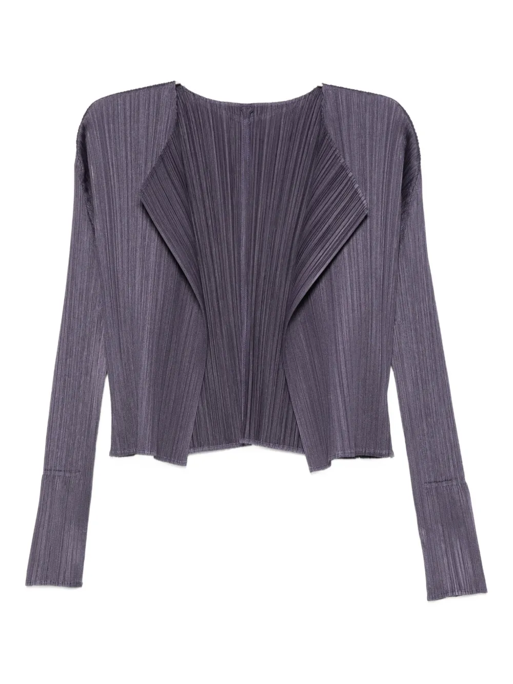 Pleats Please Issey Miyake pleated cardigan - Grigio