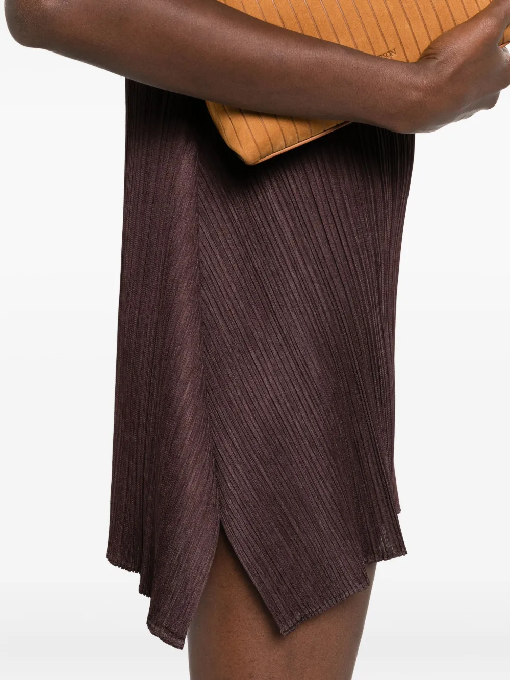 Pleats Please Issey Miyake Geplooide jurk Bruin