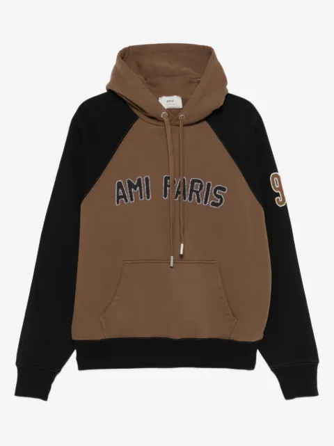 AMI Paris raglan-sleeve embroidered hoodie