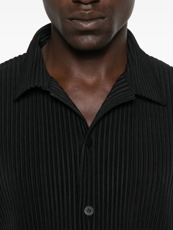 Homme Plissé Issey Miyake Pleated short-sleeve Shirt | Black